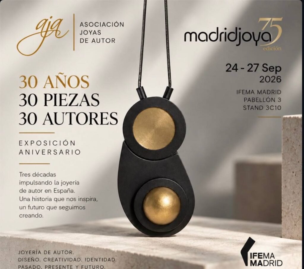 AJA 30th anniversary exhibition poster for Madridjoya 2026